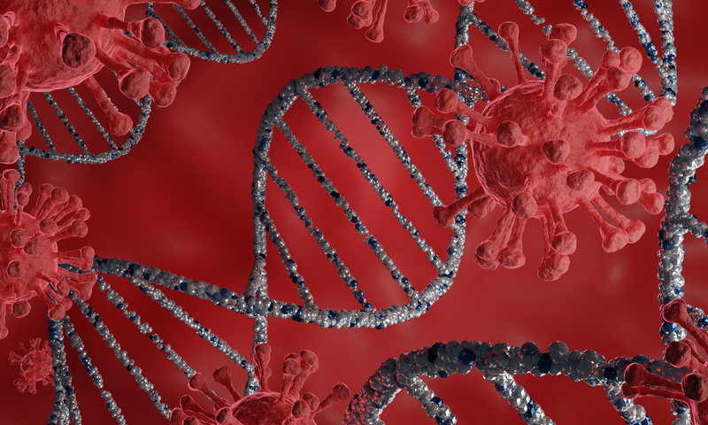Closeup of Virus Infecting Spiral Dna 